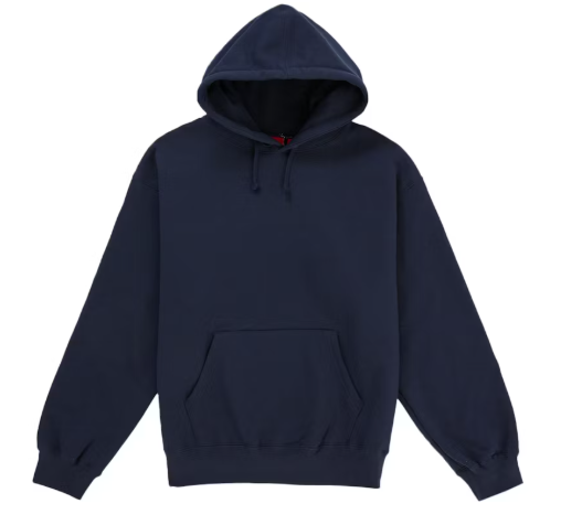 Supreme Satin Applique Hooded Sweatshirt Navy