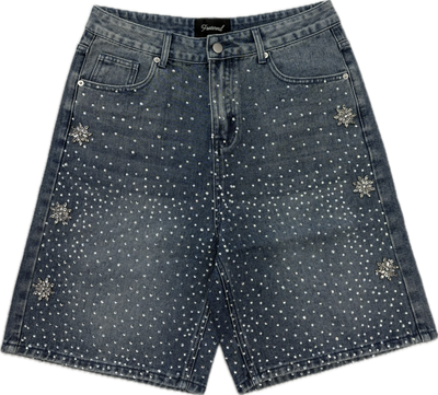 Rhine Stone Jean Short Blue Image