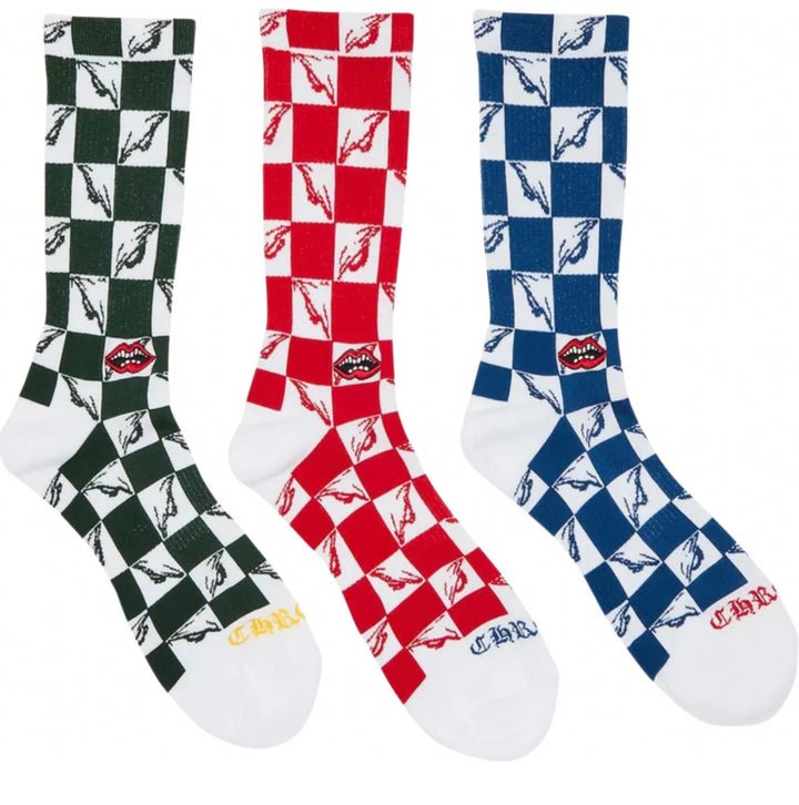 Chrome Hearts Matty Boy Checkered Eyes Socks