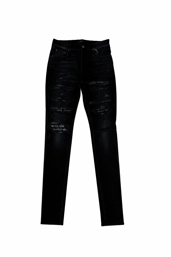 Amiri MX1 Destroyed Denim Black