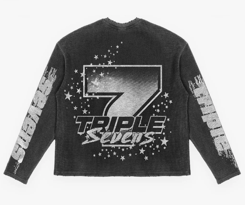 Triple Sevens ASV2 Waffle Knit L/S Tee Black