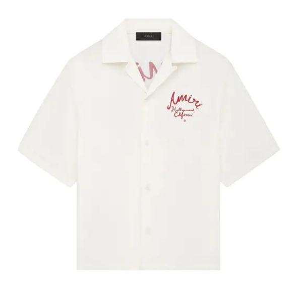 Amiri Hollywood Camp Shirt Alabaster White