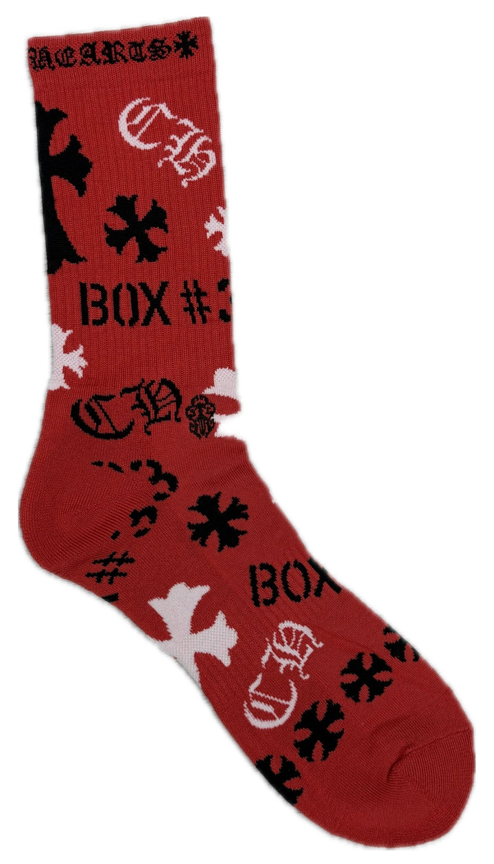 Chrome Hearts  Stencil Socks RED