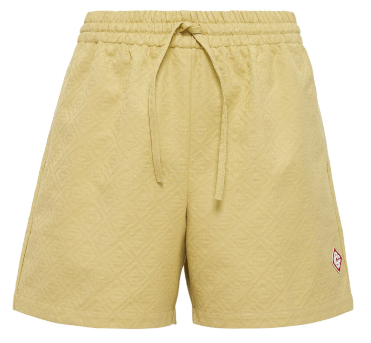 Casablanca Drawstring Monogram Shorts Beige