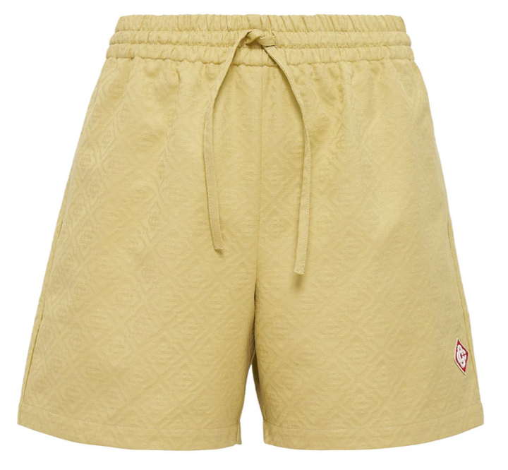 Casablanca Drawstring Monogram Shorts Beige