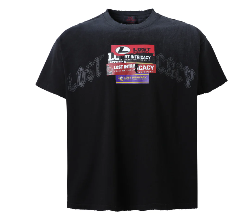 Lost Intricacy Black Banners Arch Logo Short Sleeve Shirt