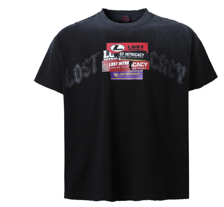 Lost Intricacy Black Banners Arch Logo Short Sleeve Shirt