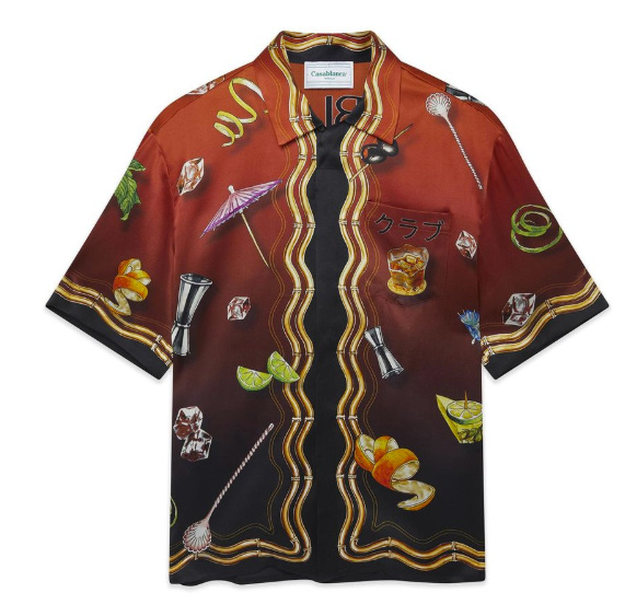 Casablanca Casa Club Sunset Cuban Collar Short Sleeve Shirt