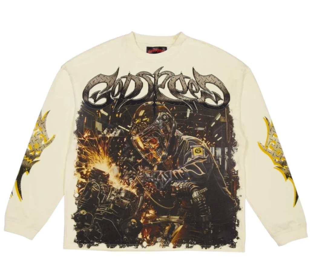 Godspeed Steel Sharpens Steel LS T Shirt (Bone)