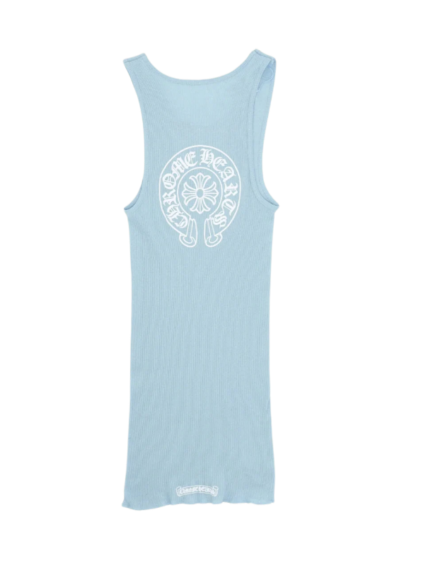 Chrome Hearts Baby Blue Horse Shoe Rib Tank Blue