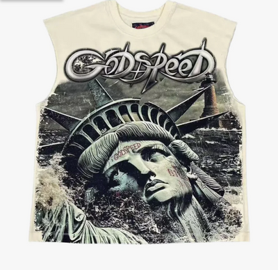 Godspeed Sunken Liberty 2 Sleeveless Tee Bone Image