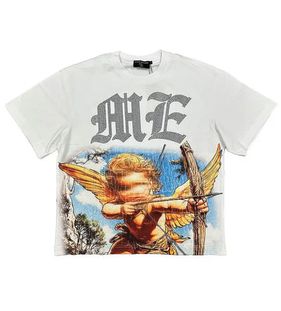 Mixed Emotions Angel Rhinestone Tee White Image