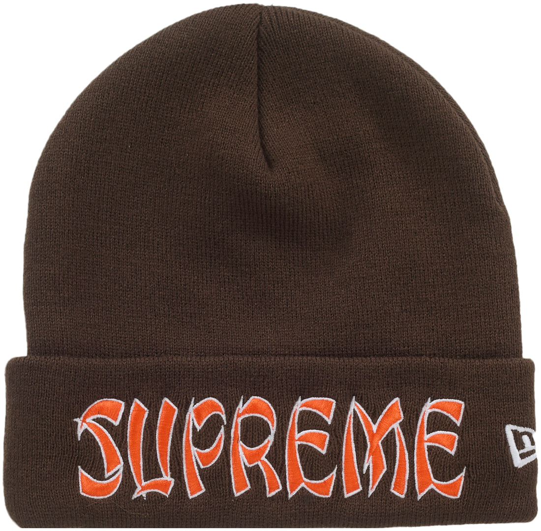 Supreme New Era Action Beanie Brown