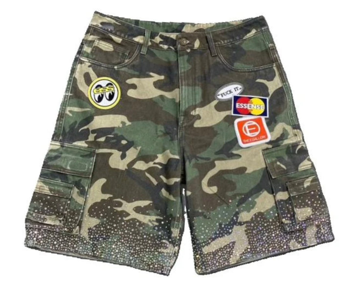 Essense Gallery Diamo F*** It Camo Cargo Shorts