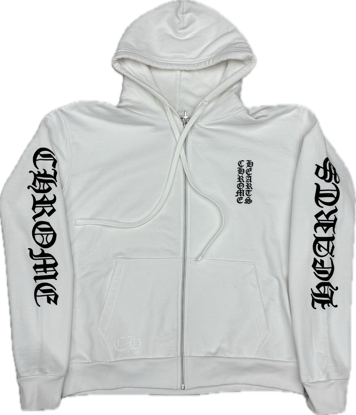 Chrome Hearts White/Black Vertical Zip up