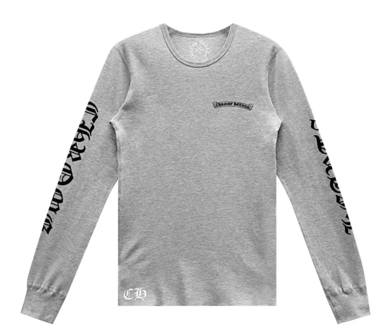 Chrome Hearts Scroll Logo Long-Sleeve Thermal T-Shirt 'Grey'