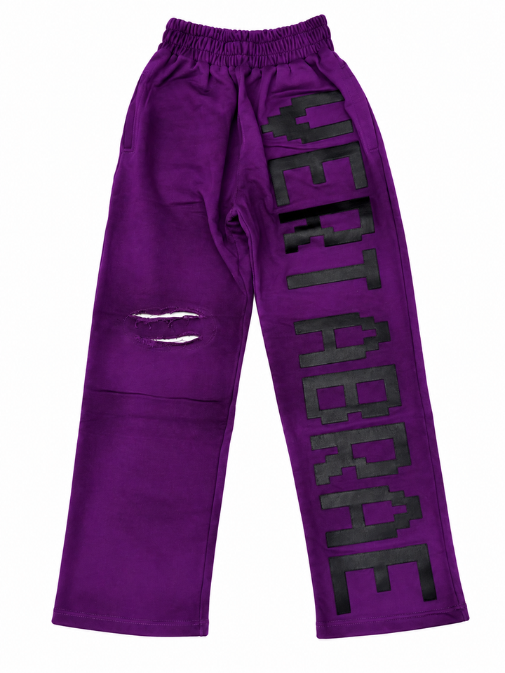 Vertabrae C2 Baggy Distressed Sweatpants purple