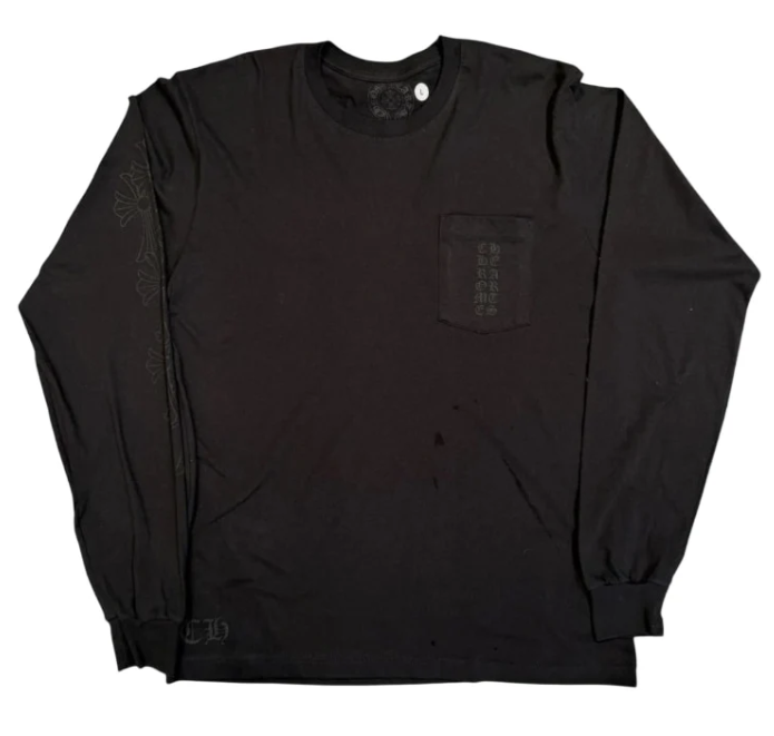 Chrome Hearts 'Black' Miami Exclusive Cemetery Vertical Logo L/S Tee