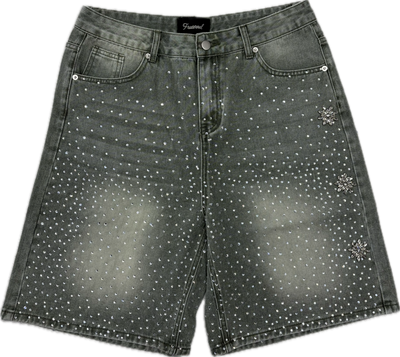 Rhine Stone Jean Shorts Grey Image