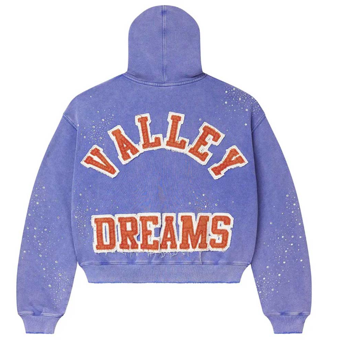 Vale Forever Sun Clustered Zip Up Blue Hoodie