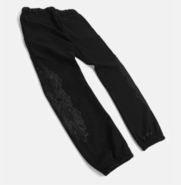 Chrome Hearts Horseshoe Floral Cross Sweatpants Black