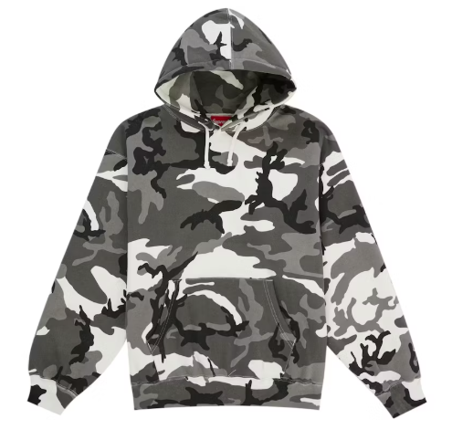 Supreme Satin Applique Hooded Sweatshirt Snow Camo