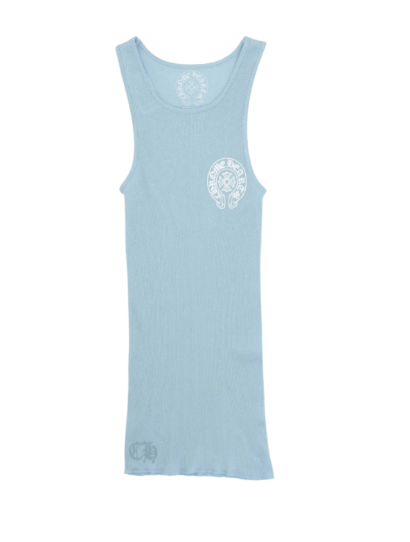 Chrome Hearts Baby Blue Horse Shoe Rib Tank Blue