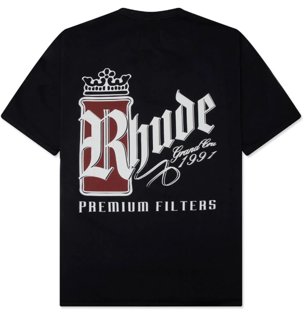 Rhude Fumar 91 Tee - Vintage Black/White/Red