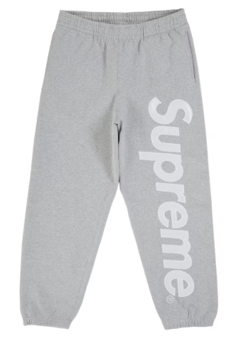 Supreme Satin Applique Sweatpant Grey