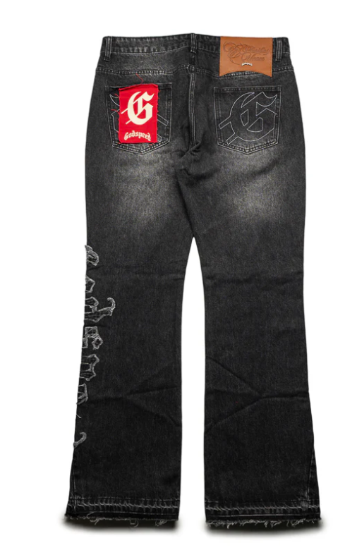 Godspeed New York Stitched OG Logo Flared Denim