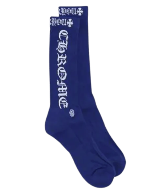 Chrome Hearts Logo socks blue