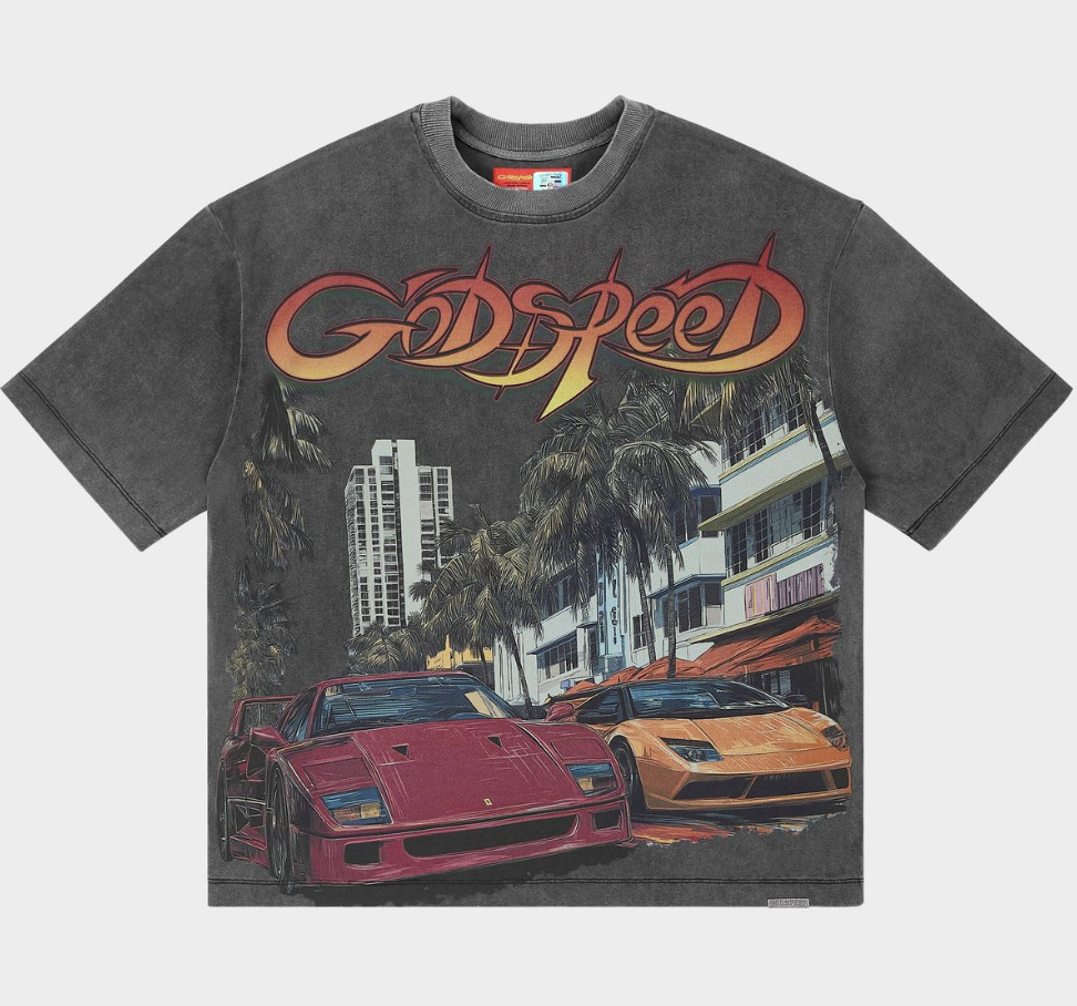 Godspeed South Beach Drive Miami Superrun Tee Grey Wash