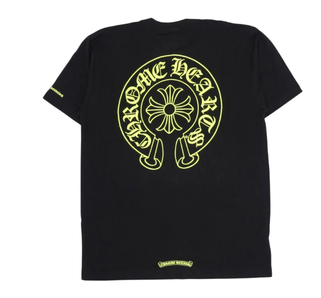 Chrome Hearts Fluorescent Green Horseshoe T-Shirt Black