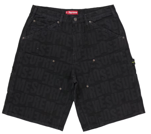 Supreme Repeat Jacquard Double Knee Denim Short blk