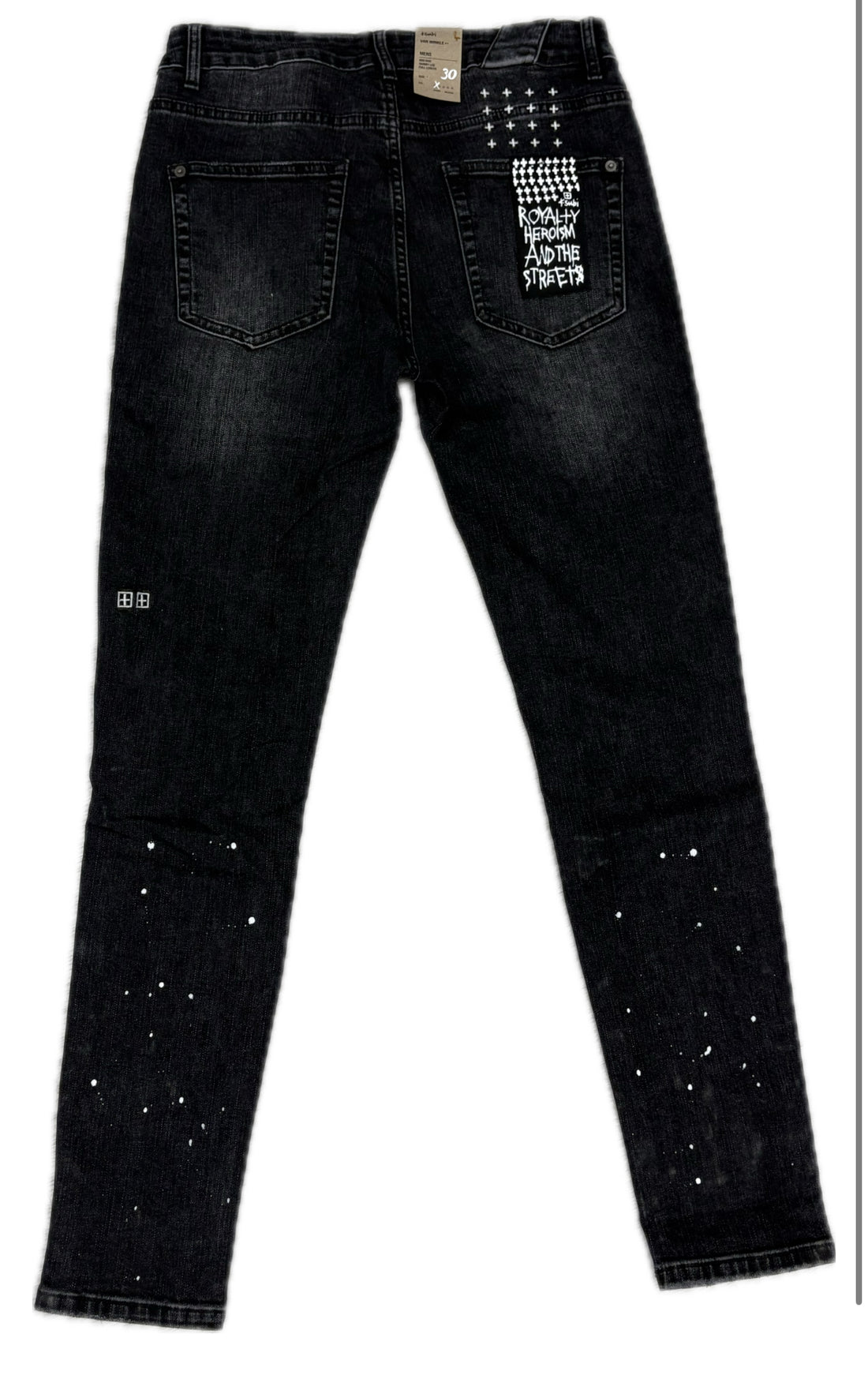 Ksubi Van Wrinkle Black Paint Splatter jeans
