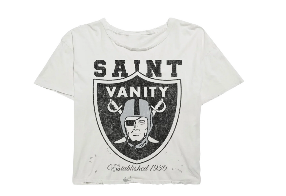 Saint Vanity 'Raiders' White Distressed Tee