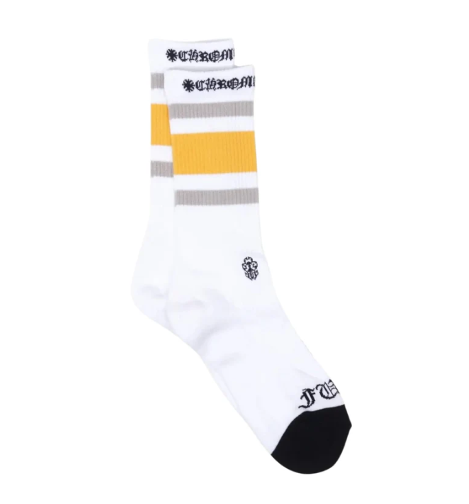 Chrome Hearts Sport Striped Socks White/Yellow/Grey