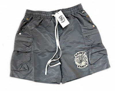 SAINT VANITY CARGO NYLON SHORTS GREY Image