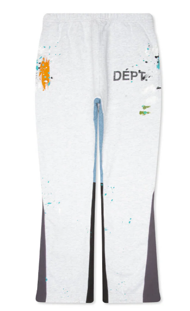 Gallery Dept. Dépt Logo Painted Sweatpant Flares - Light Heather Grey/Navy/Black