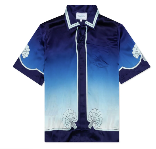 Casablanca Cuban Collar Short Sleeve Archway Place Vendome Blue