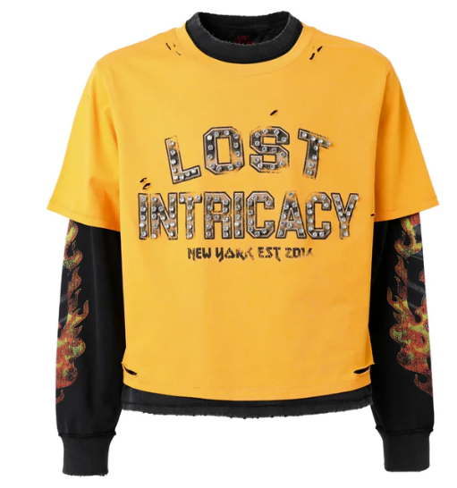 Lost Intricacy Orange Thermal Long Sleeve