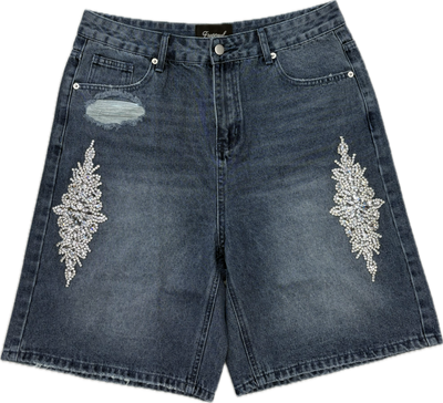 Fraternal Bling Jean Shorts Blue Image