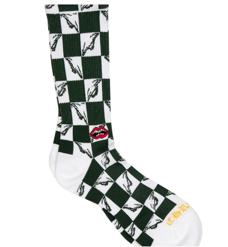 Chrome Hearts Matty Boy Checkered Eyes Socks green