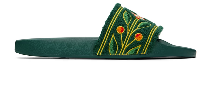 Casablanca Embroidered Terry Slide Green