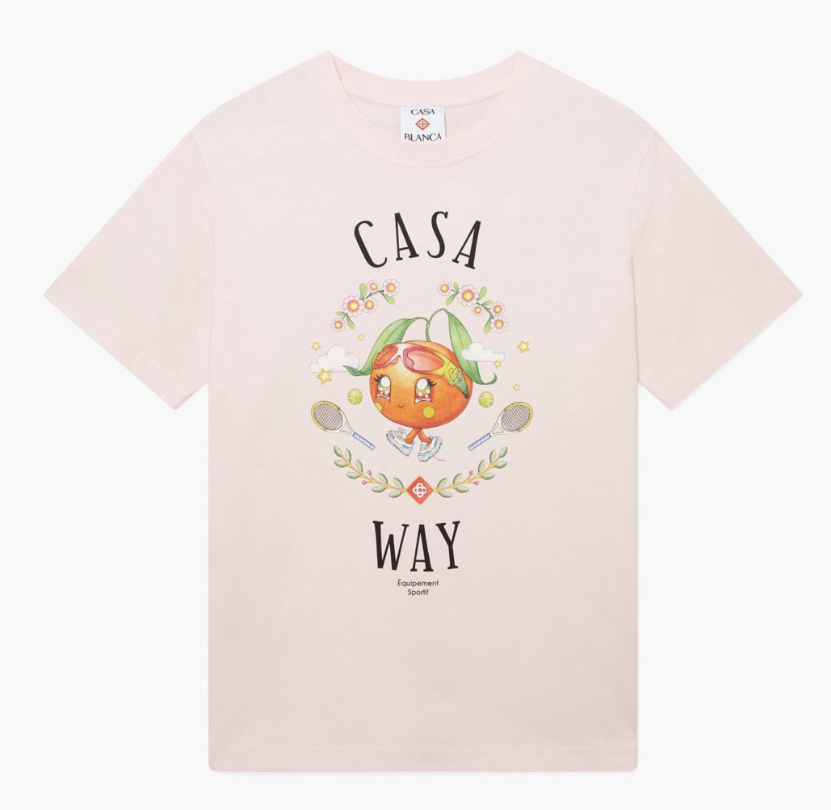Casa Blanca Casa Way Orange Mascot Printed T-Shirt Pale Pink