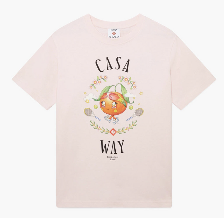 Casa Blanca Casa Way Orange Mascot Printed T-Shirt Pale Pink