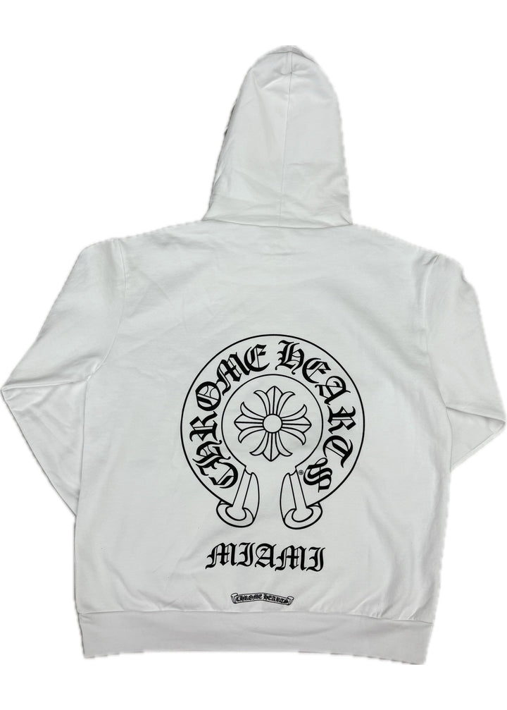 Chrome Hearts Miami Exclusive Horse shoe Hoodie White