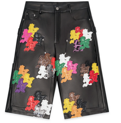 Pieces of Knowledge Leather Splatter Jorts Image