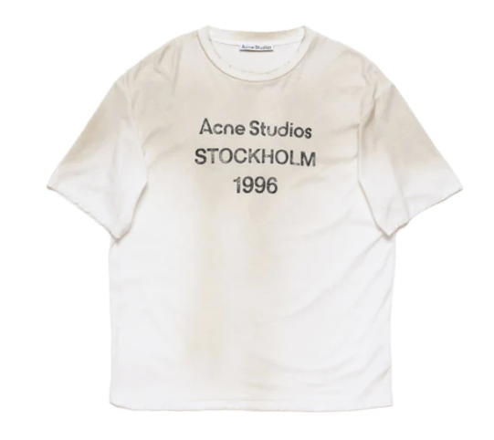 Acne Studios Logo Relaxed Tee Dusty White