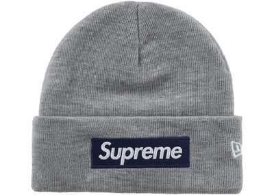 Supreme New Era Box Logo Beanie (FW25) Heather Grey Image